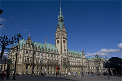 Blick auf Hamburger Rathaus